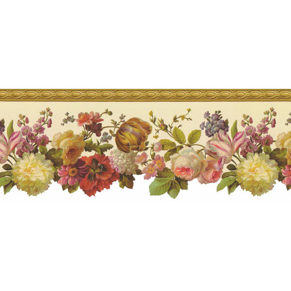 York Wallcoverings Portfolio II 15' x 10.25" Floral Wallpaper Border